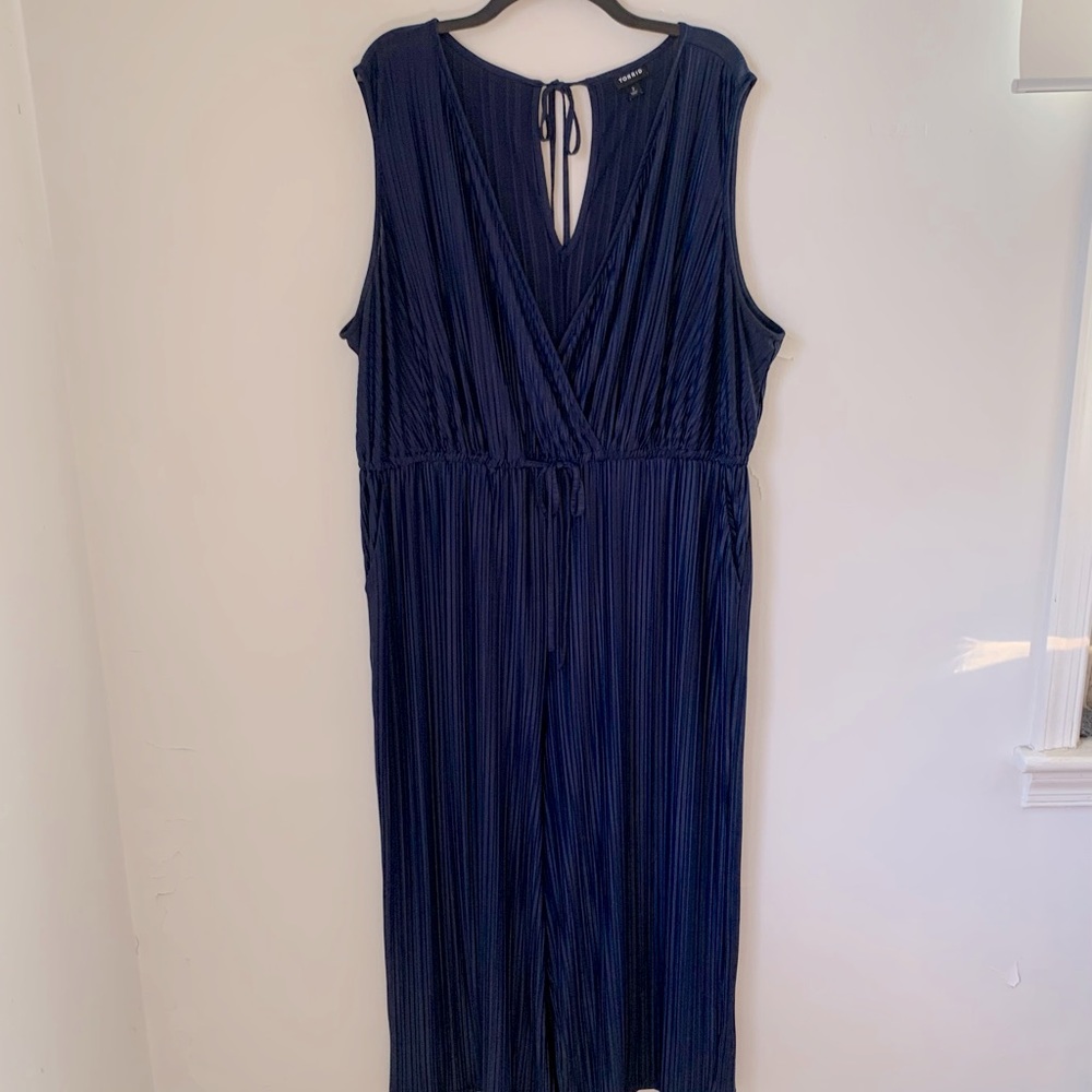 Torrid Pleated Knit Crop Wide Leg Jumpsuit 3X - Picture 3 of 13